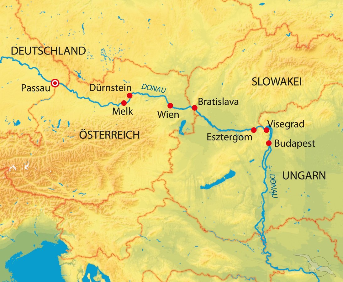 Phoenix蓝色多瑙河巡游 行程安排路线图